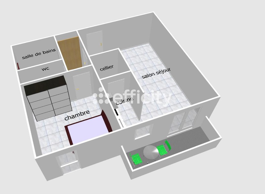 Achat immobilier Appartement 2 pièces  44m2 à Mulhouse (68100) - Photo n°4