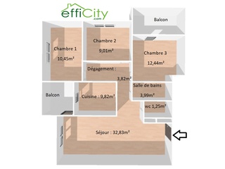 appartement 4 pièces - 83m2 à Saint-Priest (69800)