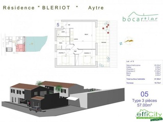 appartement 3 pièces - 57m2 à Aytré (17440)