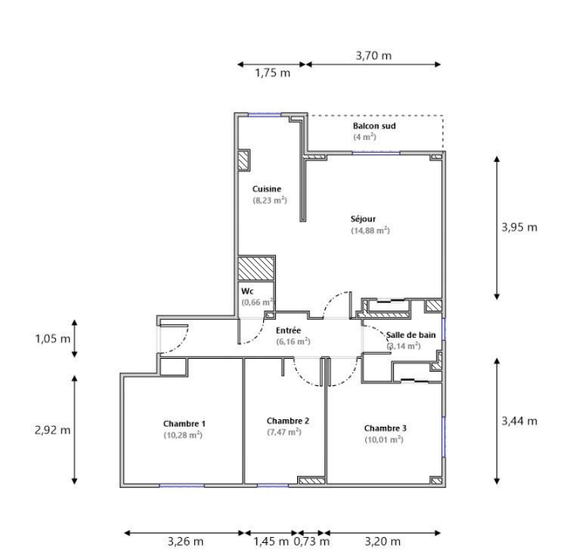 Achat immobilier Appartement 4 pièces  60m2 à Nice (06100) - Photo n°12