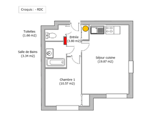 appartement 2 pièces - 39m2 à Étaples (62630)