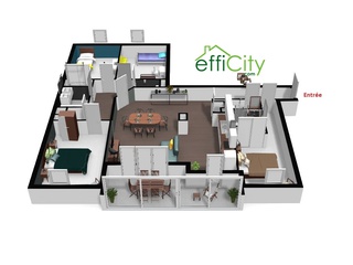 appartement 5 pièces - 123m2 à Villeurbanne (69100)