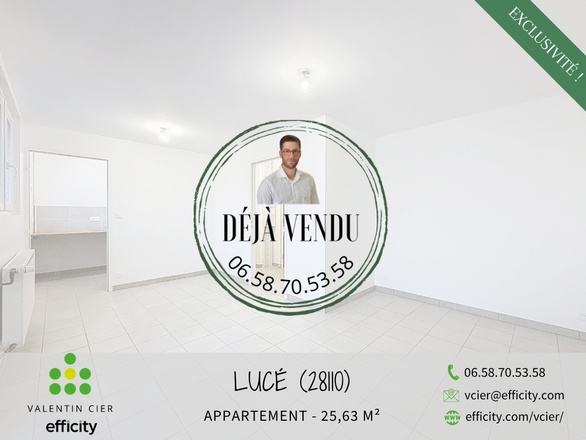 appartement 1 pièces - 26m2 à Lucé (28110)