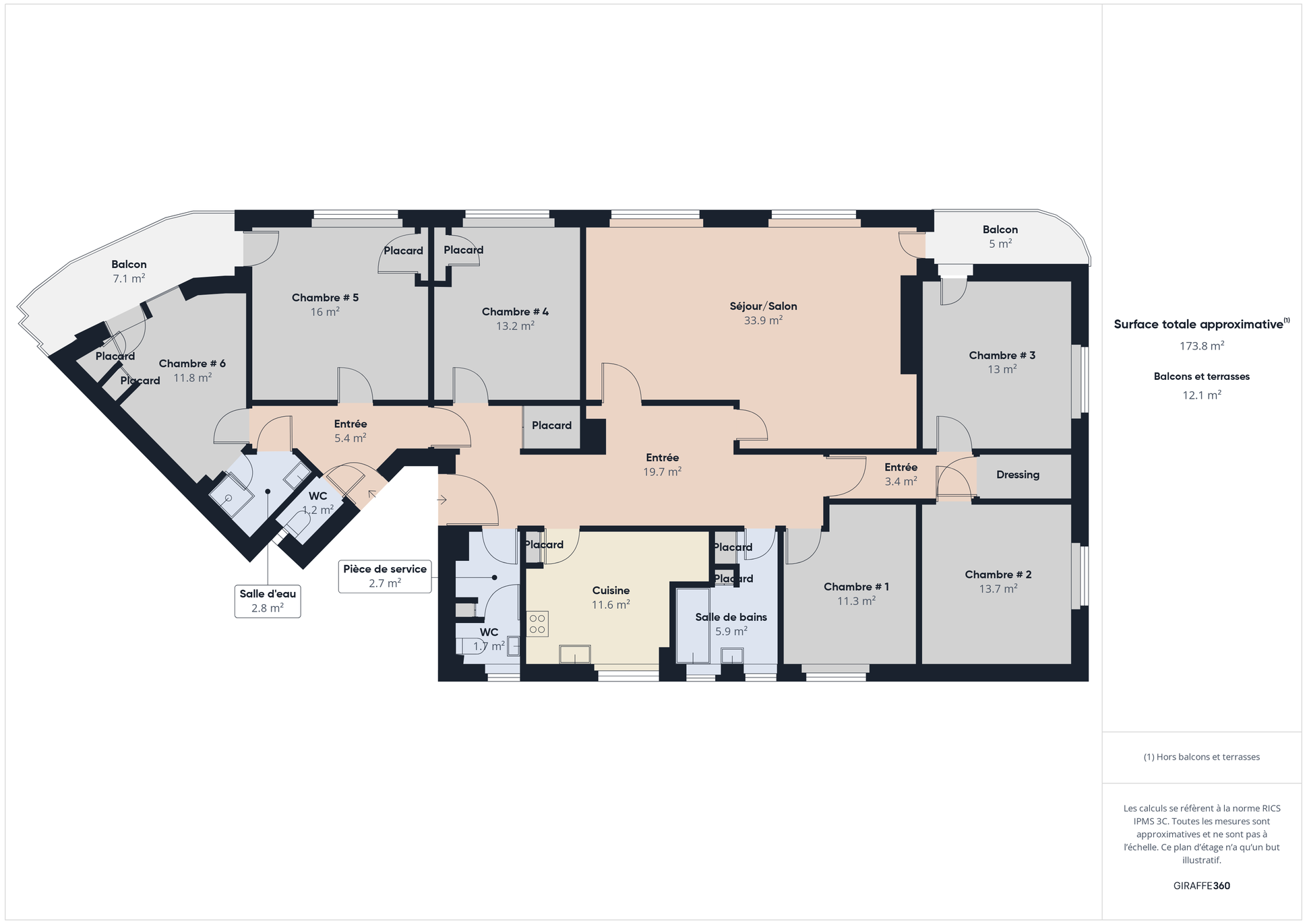 appartement 8 pièces - 169m2 à Bourg-en-Bresse (01000)