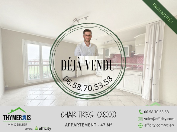 appartement 2 pièces - 47m2 à Chartres (28000)