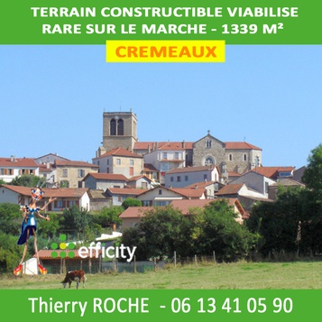 terrain  - 1339m2 à Cremeaux (42260)