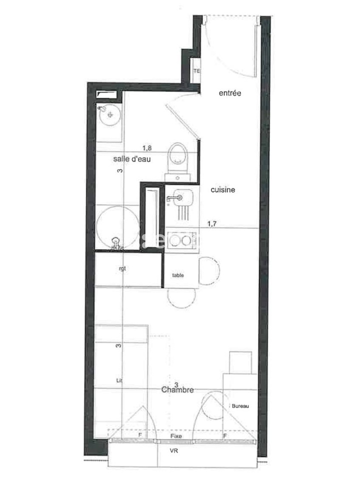 Achat immobilier Appartement 1 pièces  19m2 à Montpellier (34000) - Photo n°4