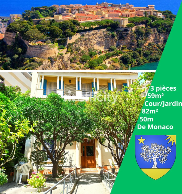 appartement 3 pièces - 59m2 à Beausoleil (06240)