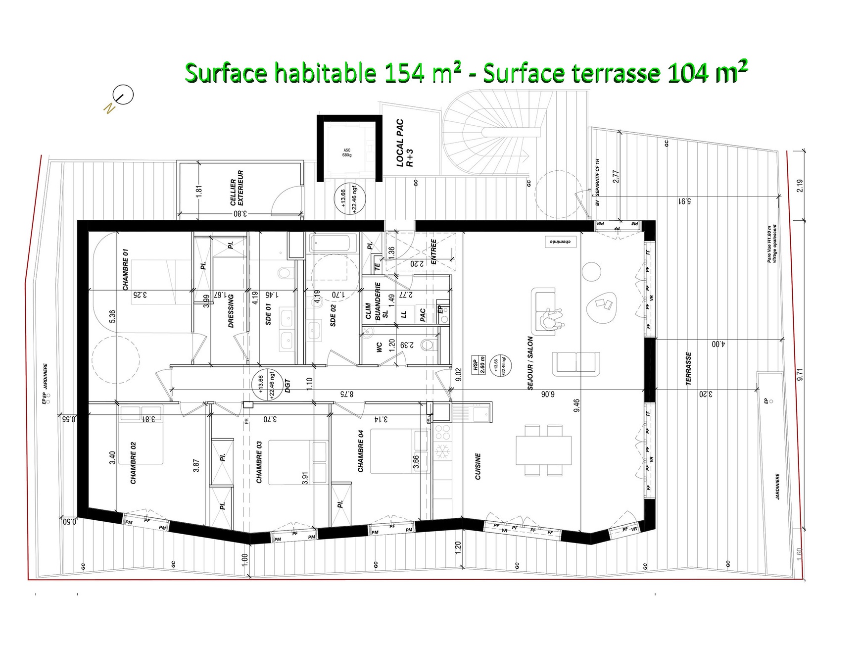 Achat immobilier Appartement 5 pièces  154m2 à Nantes (44000) - Photo n°6
