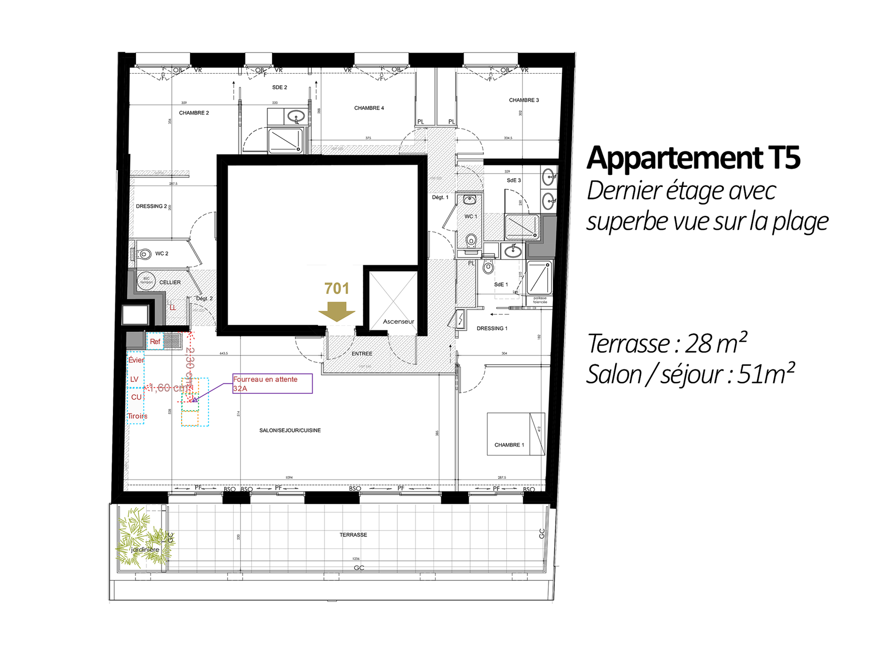 Achat immobilier Appartement 5 pièces  147m2 à Saint-Jean-de-Monts (85160) - Photo n°5