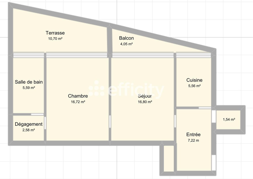 appartement 2 pièces - 56m2 à Paris (75020)