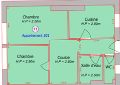 appartement 2 pièces - 32m2 à Cherbourg-en-Cotentin (50100)