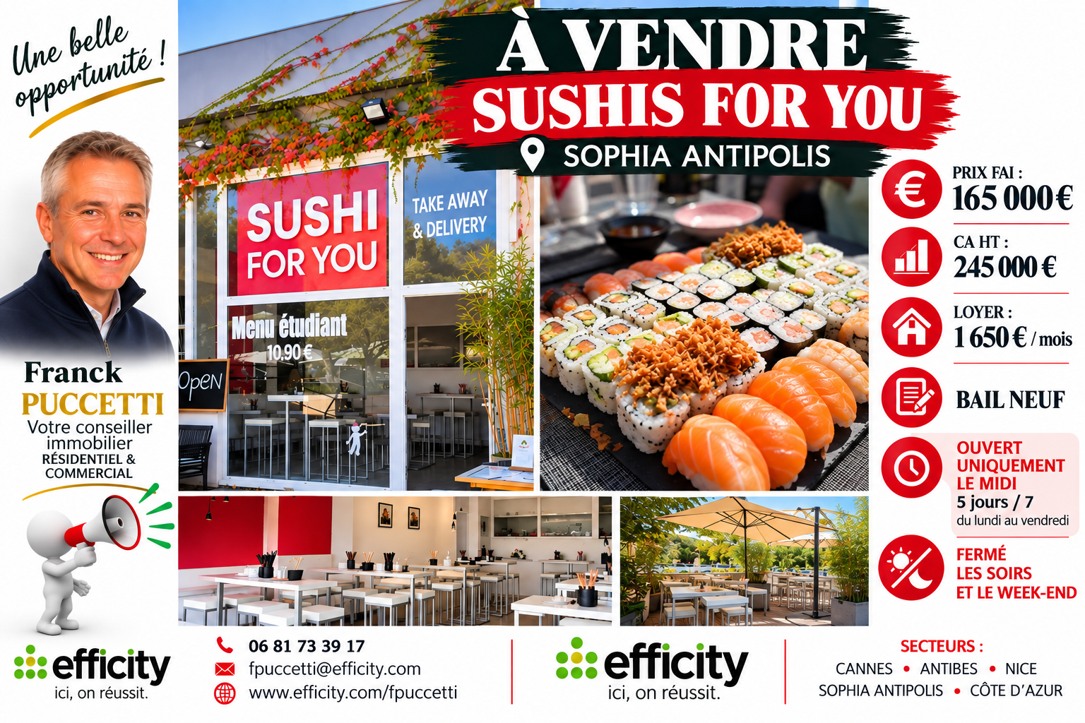 Local commercial 50 m² · à Valbonne · 50 m² · 165 000 €