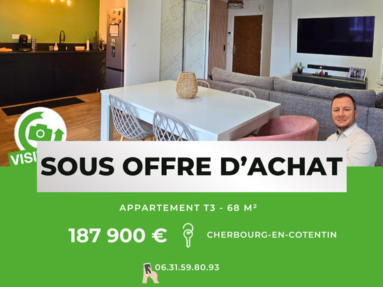 appartement 3 pièces - 68m2 à Cherbourg-en-Cotentin (50110)