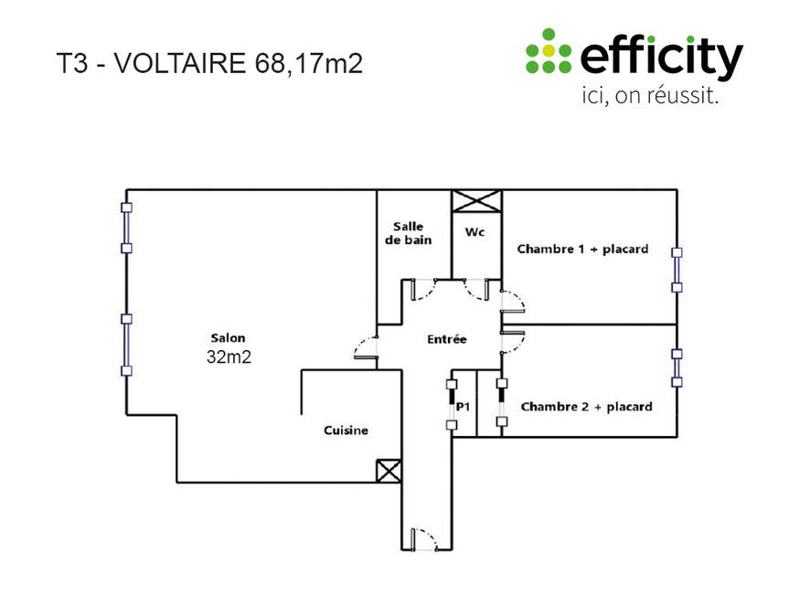 Achat immobilier Appartement 3 pièces  70m2 à Rennes (35000) - Photo n°13
