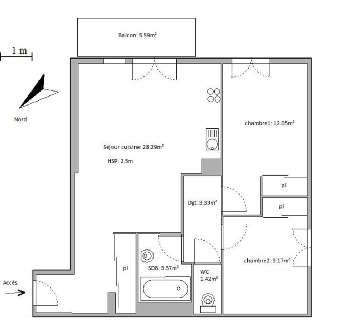 Achat immobilier Appartement 3 pièces  56m2 à Bruges (33520) - Photo n°10