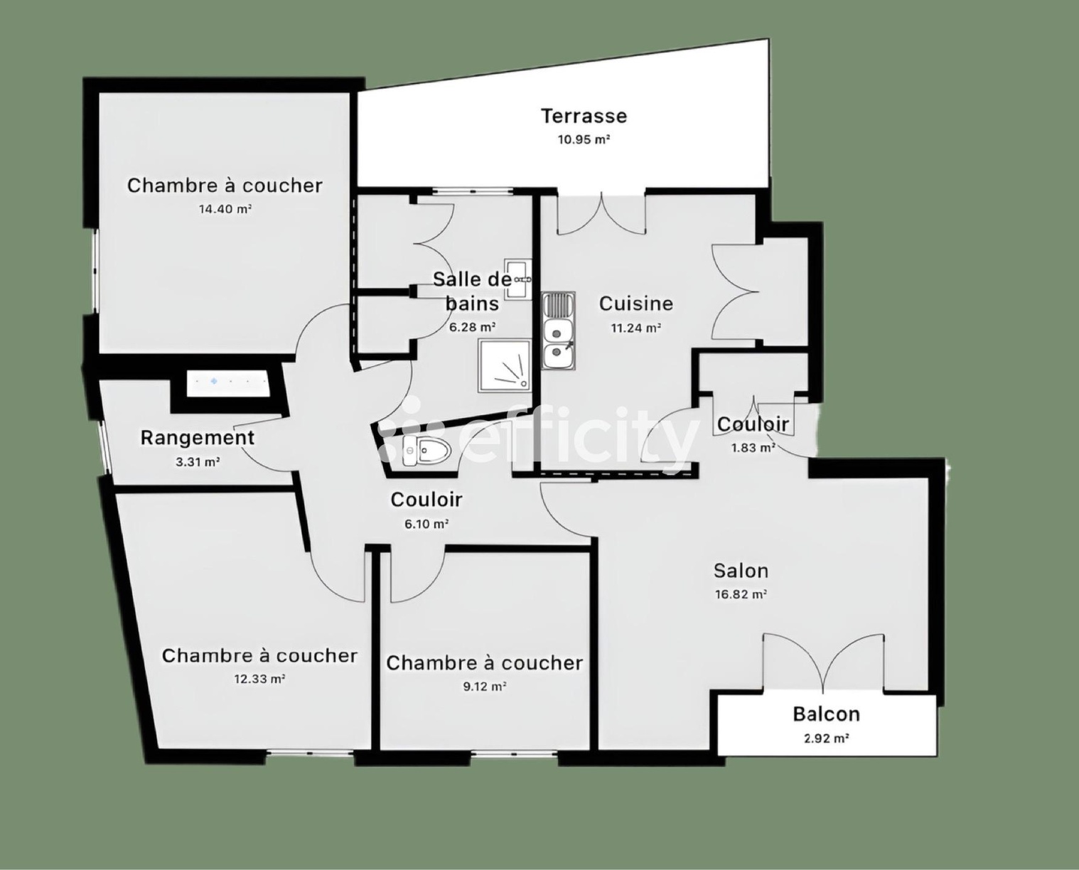 Achat immobilier Appartement 4 pièces  99m2 à Bastia (20200) - Photo n°5