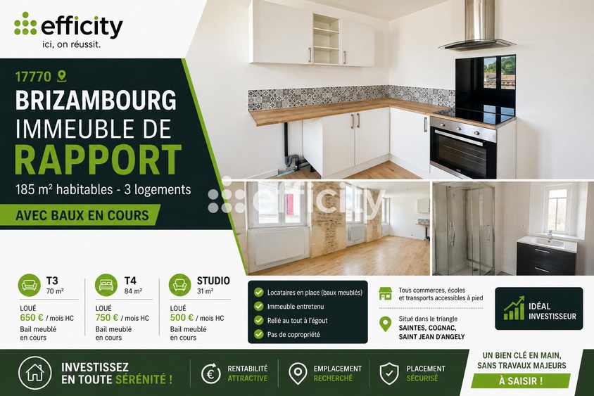 immeuble 8 pièces - 185m2 à Saintes (17100)