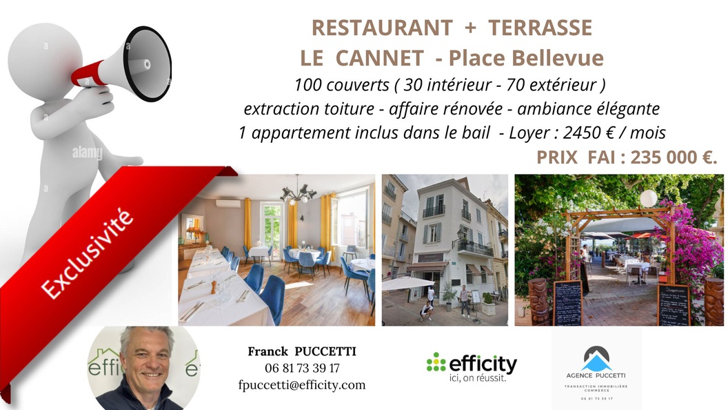 fonds de commerce  - 100m2 à Le Cannet (06110)