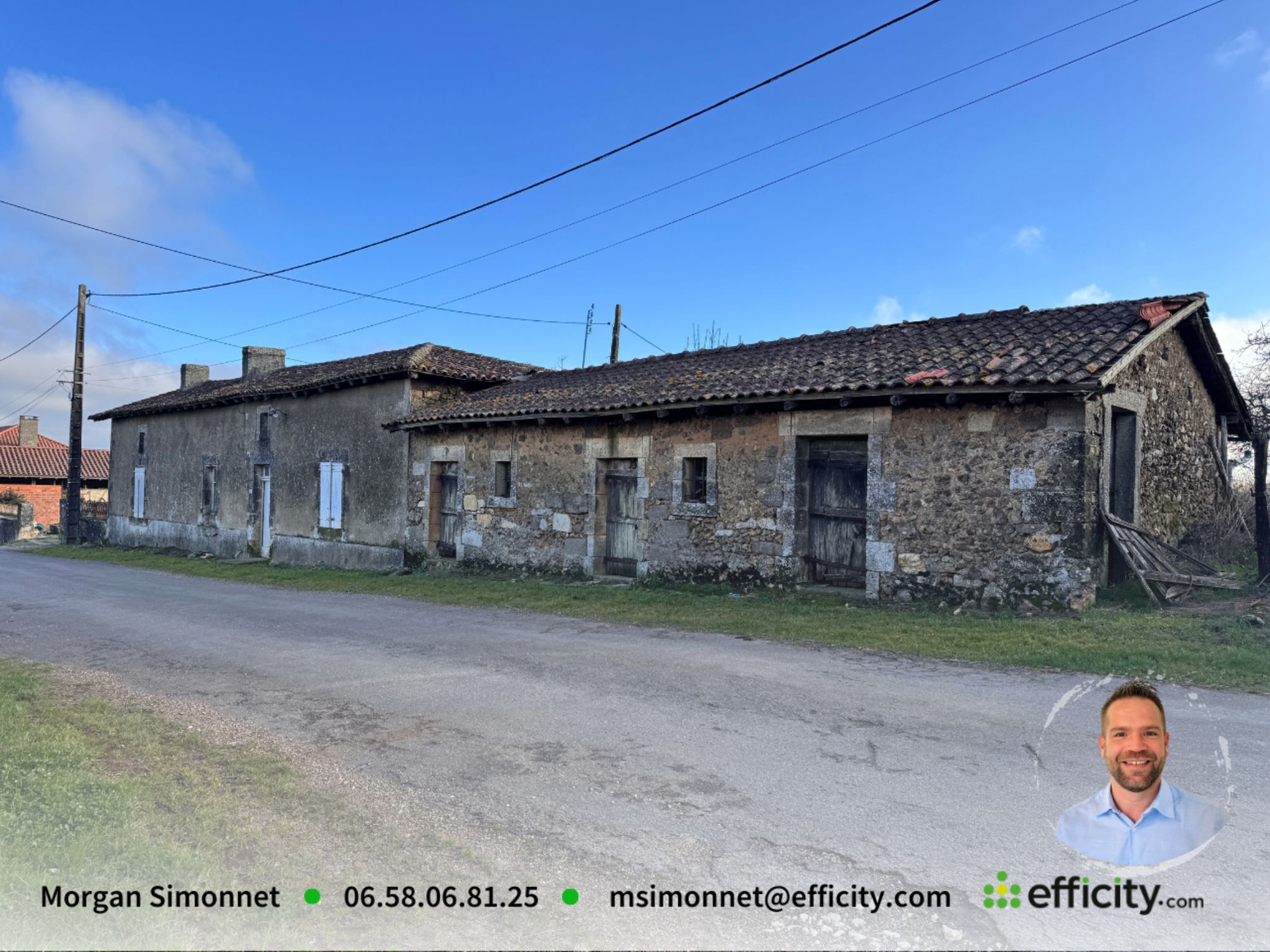 Achat immobilier Maison 4 pièces  160m2 à Mazerolles (16310) - Photo n°1