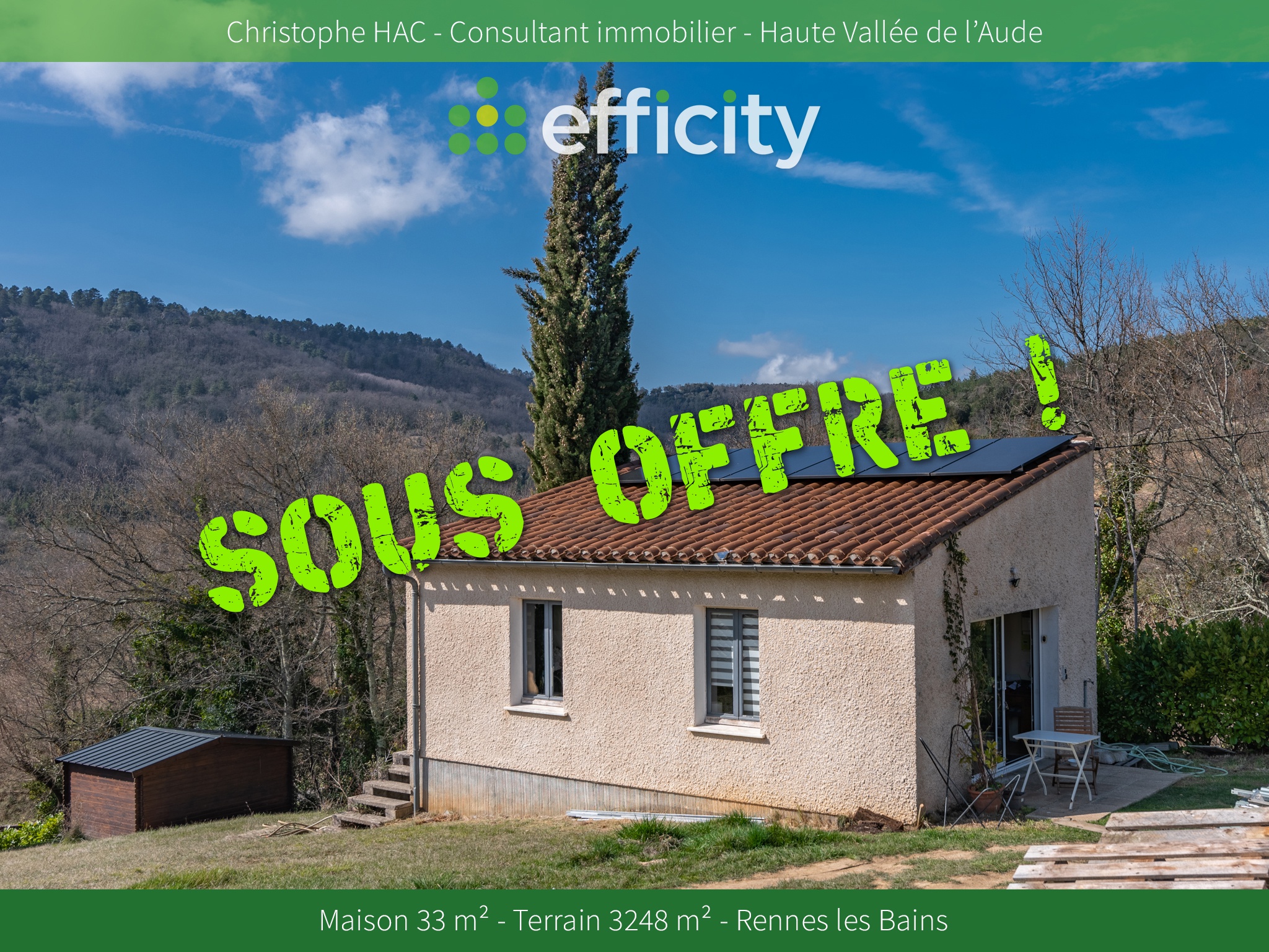 Maison 1 pièce 33 m² · à Rennes-les-Bains · 33 m² · 100 000 €