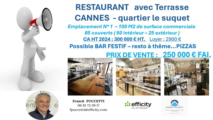 fonds-de-commerce  - 100m2 à Cannes (06400)