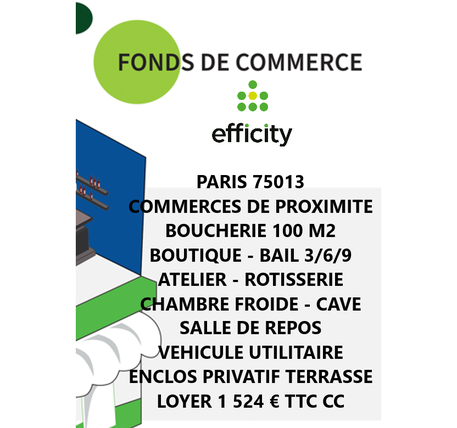 fonds de commerce  - 100m2 à Paris (75013)