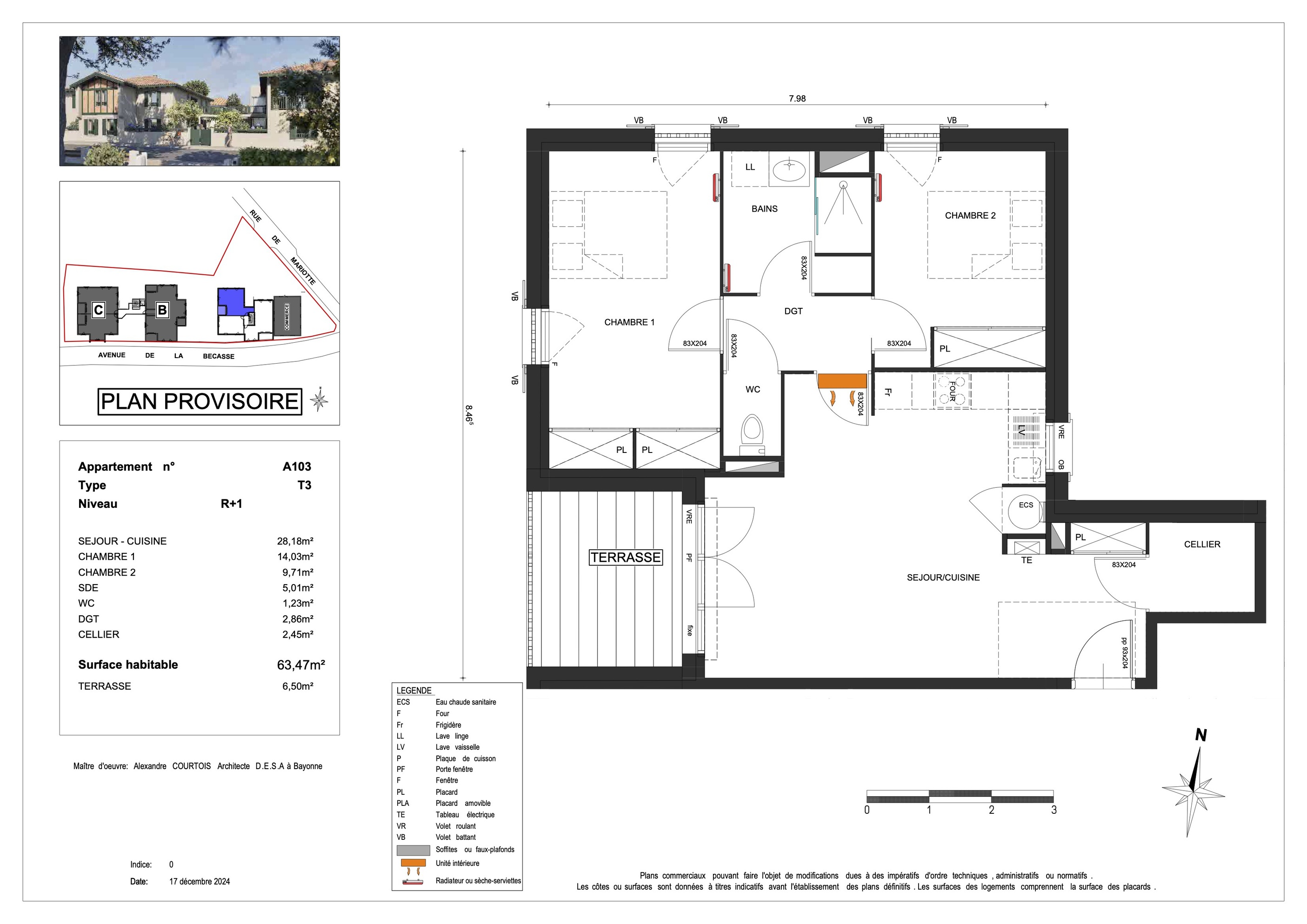 Achat immobilier Appartement 3 pièces  63m2 à Soorts-Hossegor (40150) - Photo n°7