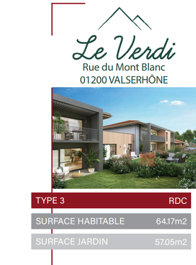 appartement 3 pièces - 64m2 à Valserhône (01200)