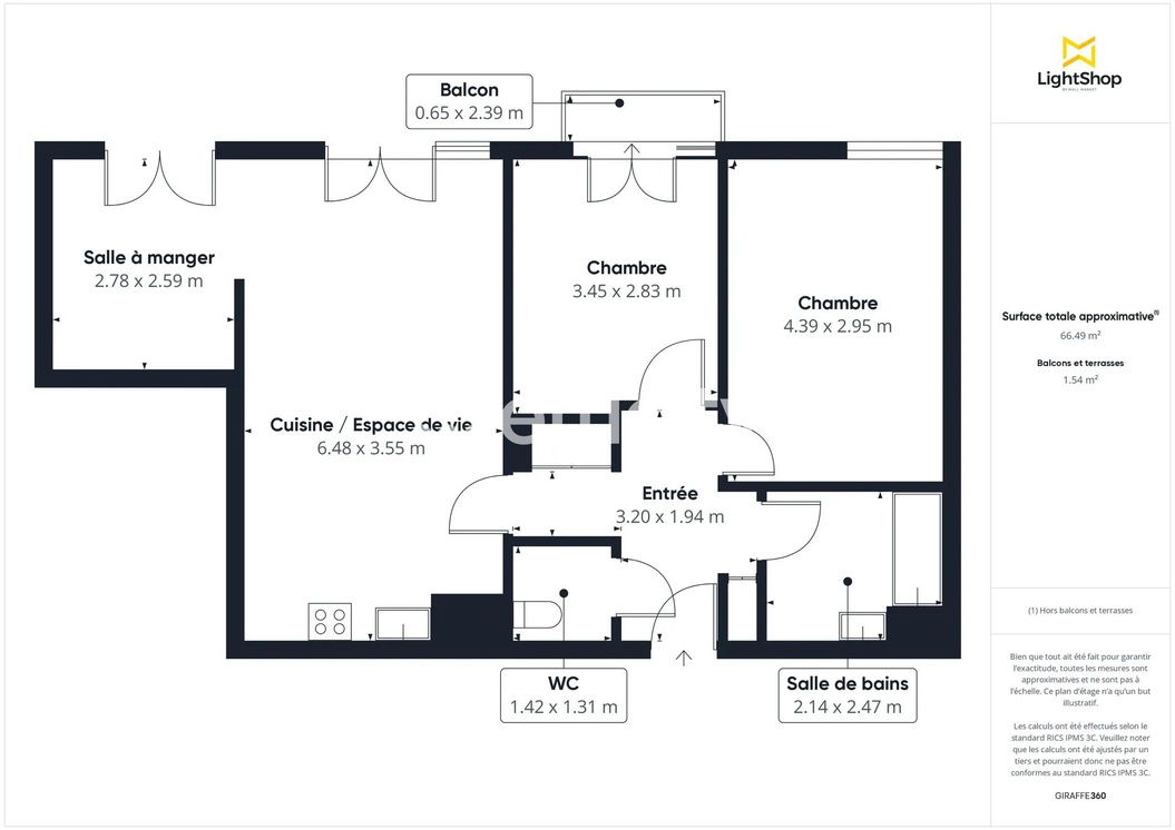 appartement 3 pièces - 66m2 à Le Blanc-Mesnil (93150)