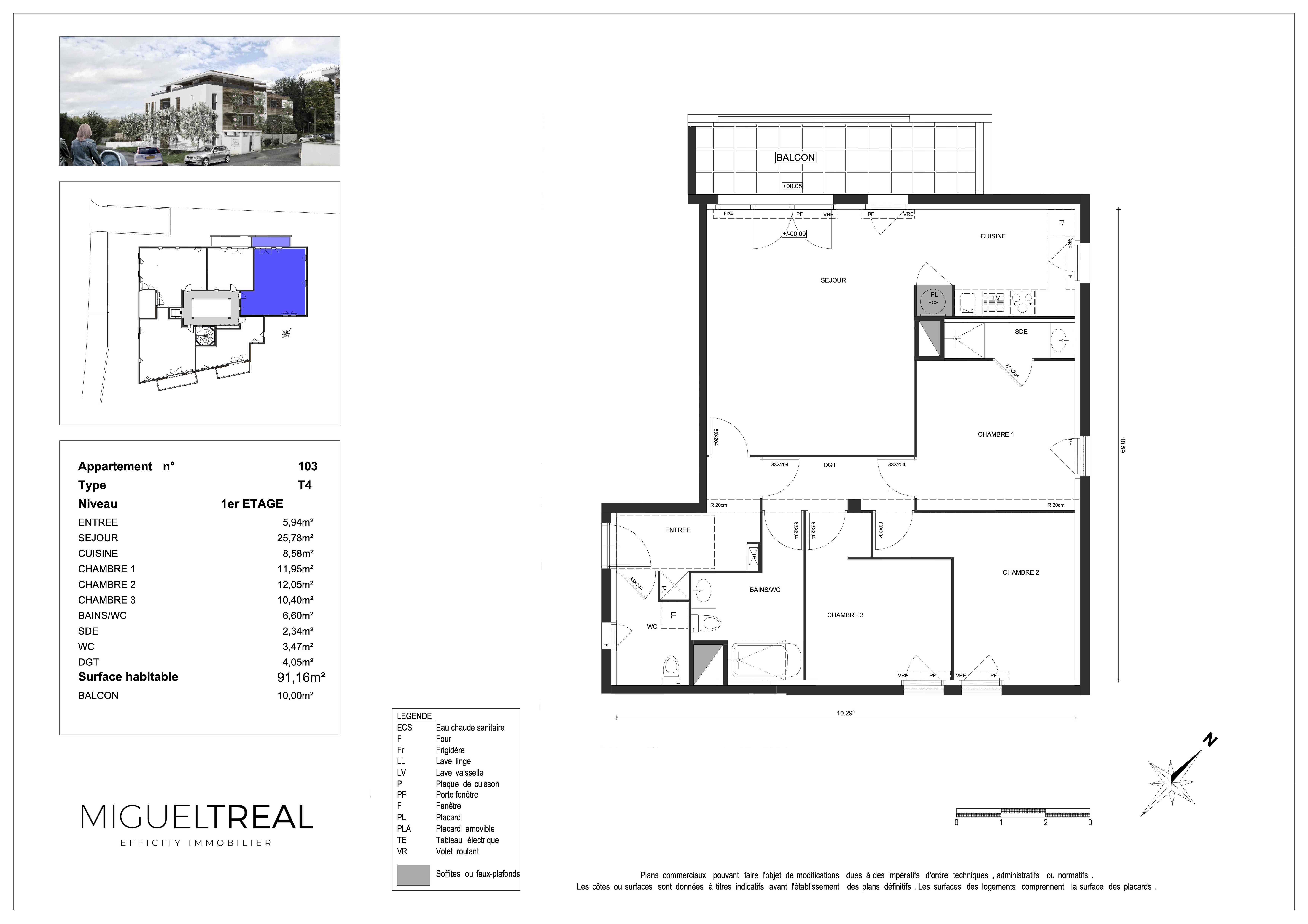 Achat immobilier Appartement 4 pièces  91m2 à Bayonne (64100) - Photo n°10