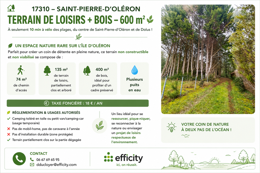 terrain  - 605m2 à Saint-Pierre-d'Oléron (17310)