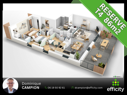 appartement 4 pièces - 86m2 à Le Versoud (38420)