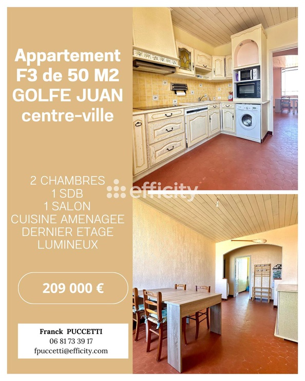 appartement 3 pièces - 50m2 à Golfe-Juan (06220)