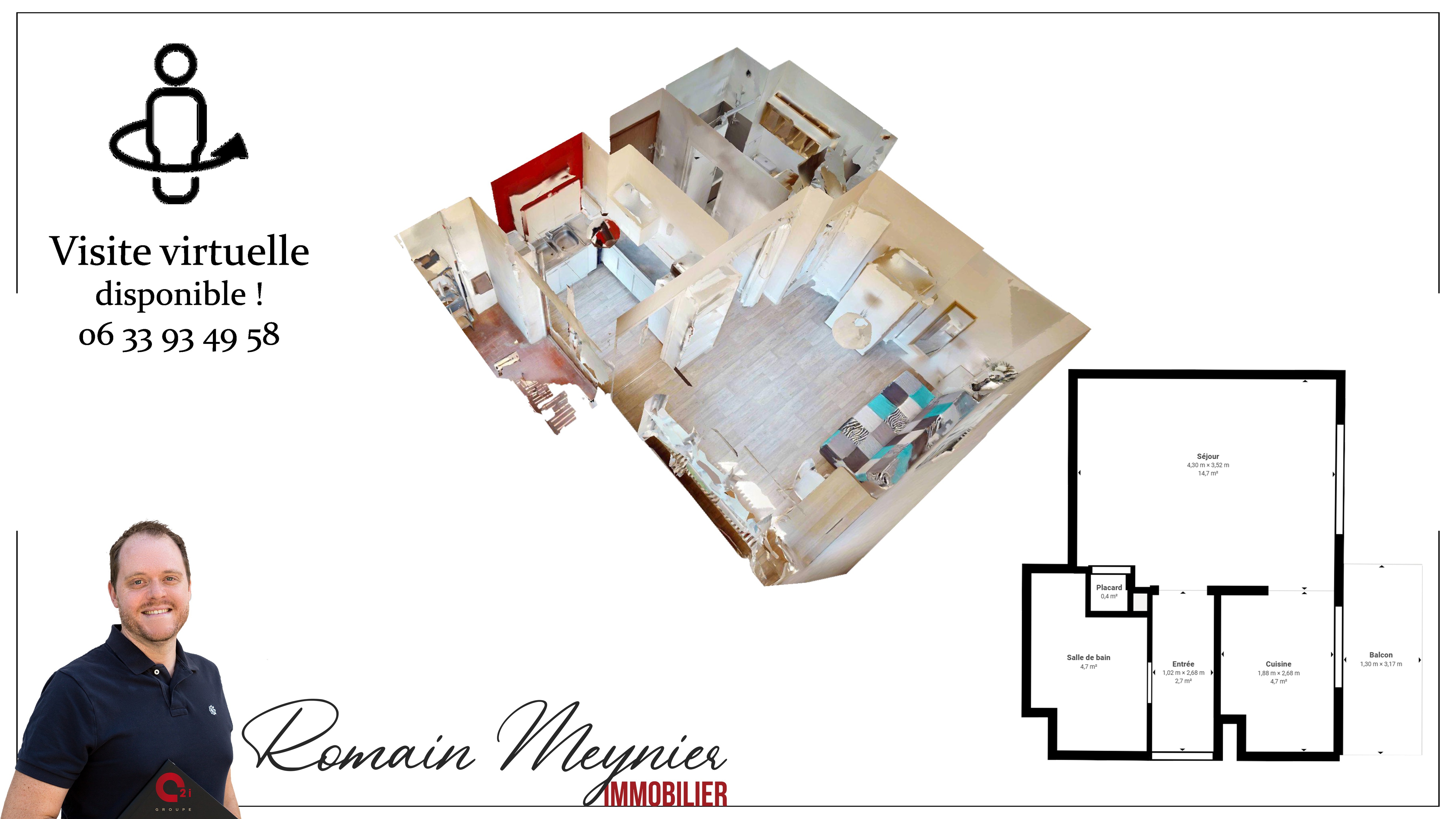 Achat immobilier Appartement 1 pièces  27m2 à Grenoble (38000) - Photo n°4