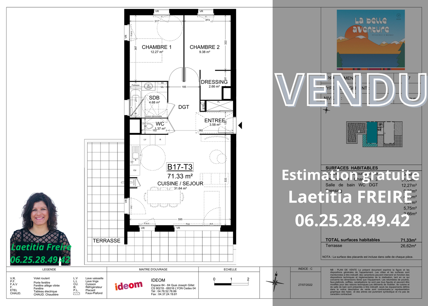 appartement 3 pièces - 71m2 à Marnaz (74460)