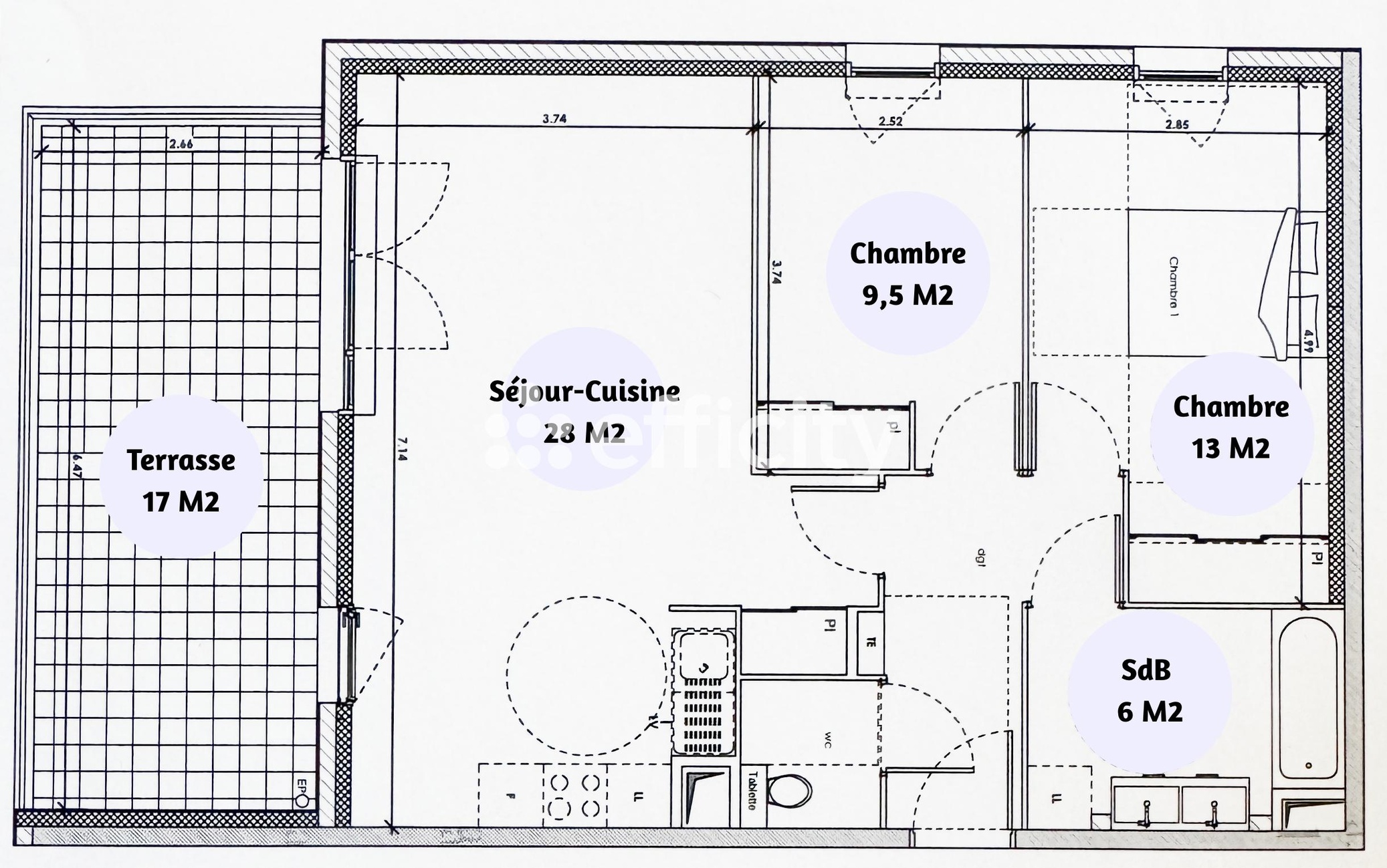 Achat immobilier Appartement 3 pièces  64m2 à Marseille (13012) - Photo n°4