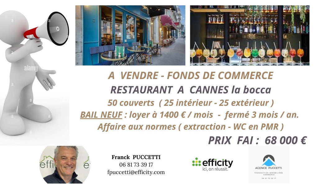 fonds-de-commerce  - 50m2 à Cannes (06150)