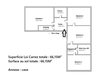 appartement 4 pièces - 67m2 à Clichy (92110)