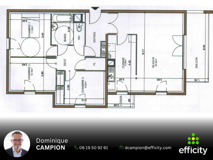 Achat immobilier Appartement 4 pièces  84m2 à Meylan (38240) - Photo n°9
