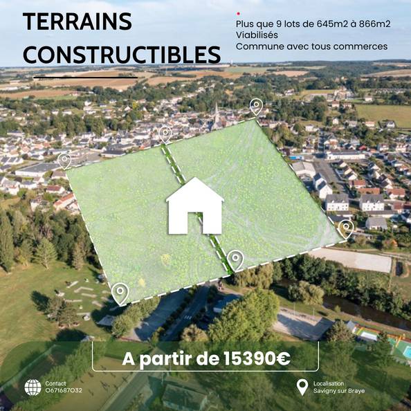 terrain  - 645m2 à Savigny-sur-Braye (41360)