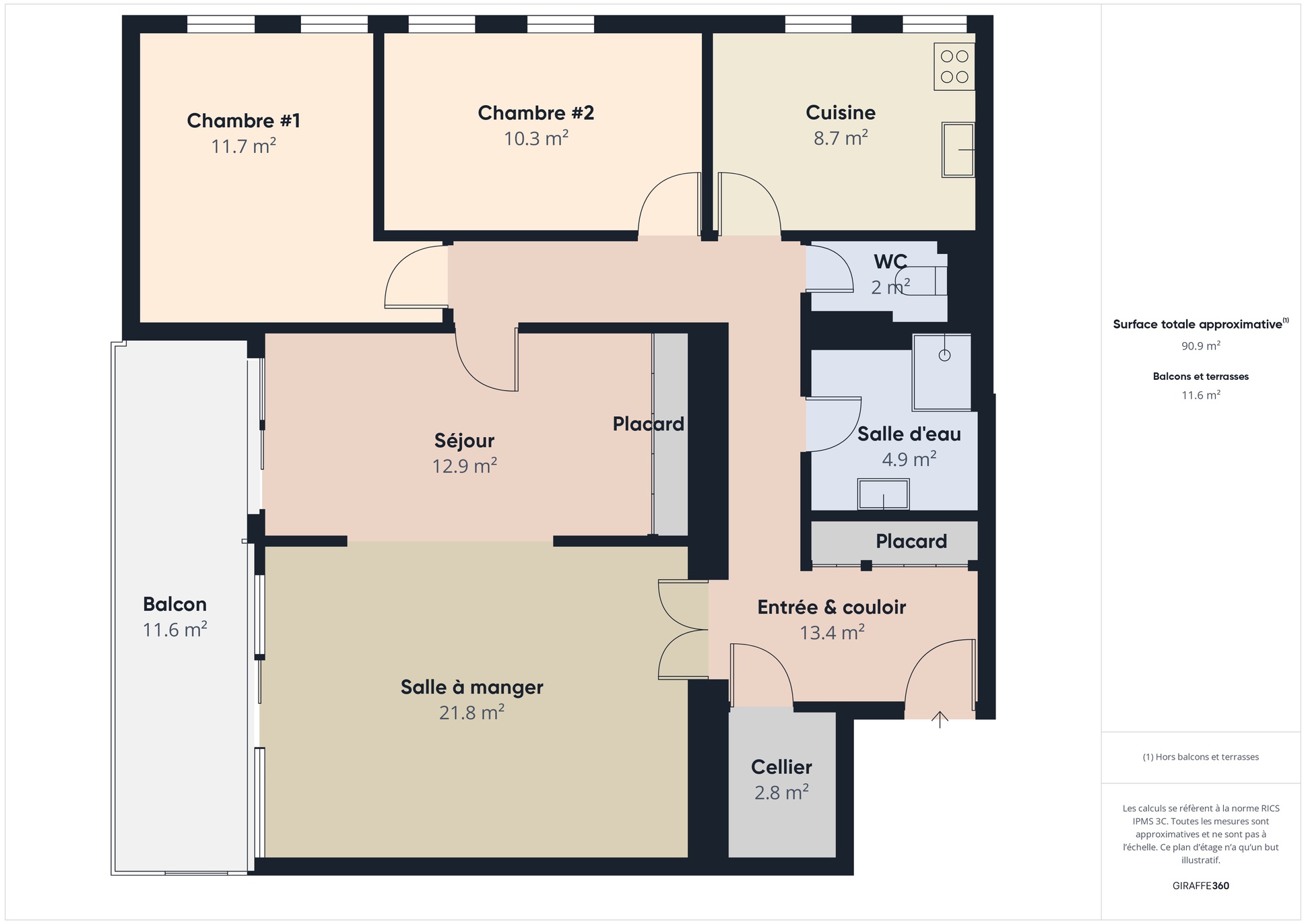 appartement 4 pièces - 91m2 à Bourg-en-Bresse (01000)