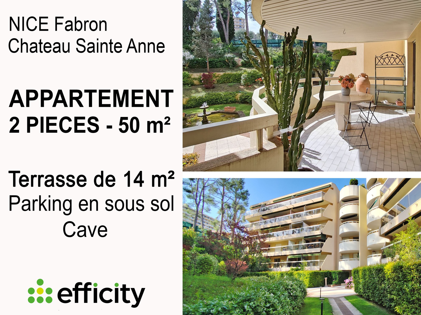 appartement 2 pièces - 50m2 à Nice (06200)