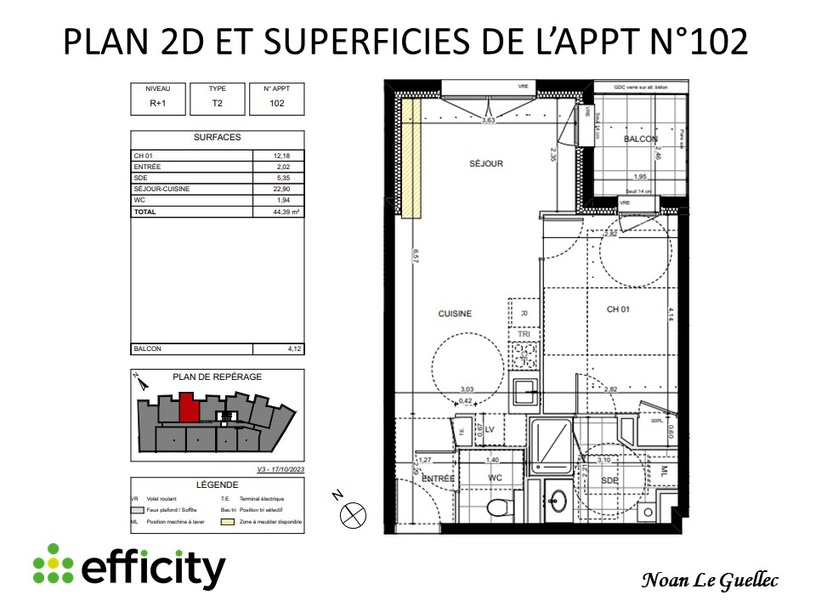 Achat immobilier Appartement 2 pièces  43m2 à La Chapelle-des-Fougeretz (35520) - Photo n°7