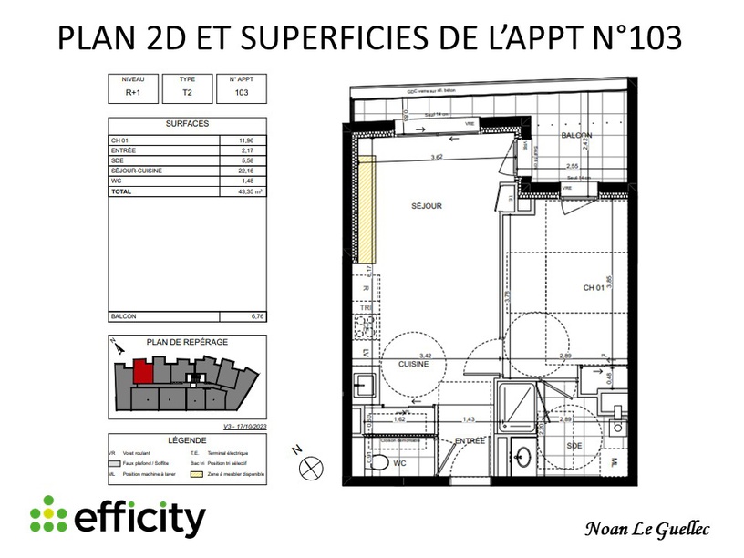 Achat immobilier Appartement 2 pièces  43m2 à La Chapelle-des-Fougeretz (35520) - Photo n°8