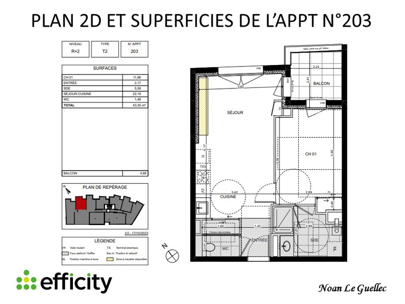 Achat immobilier Appartement 2 pièces  43m2 à La Chapelle-des-Fougeretz (35520) - Photo n°9