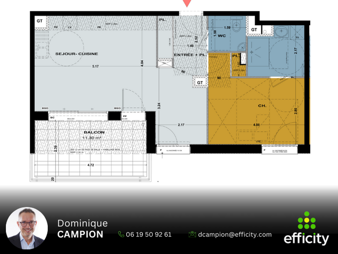 Achat immobilier Appartement 2 pièces  51m2 à Meylan (38240) - Photo n°4