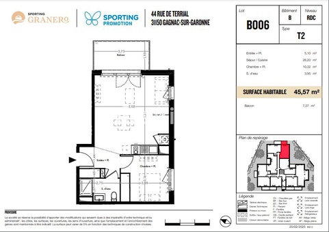 appartement 2 pièces - 46m2 à Gagnac-sur-Garonne (31150)