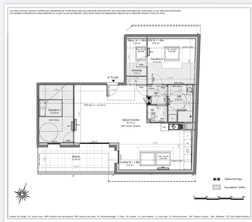 Achat immobilier Appartement 3 pièces  81m2 à Bonnefamille (38090) - Photo n°4