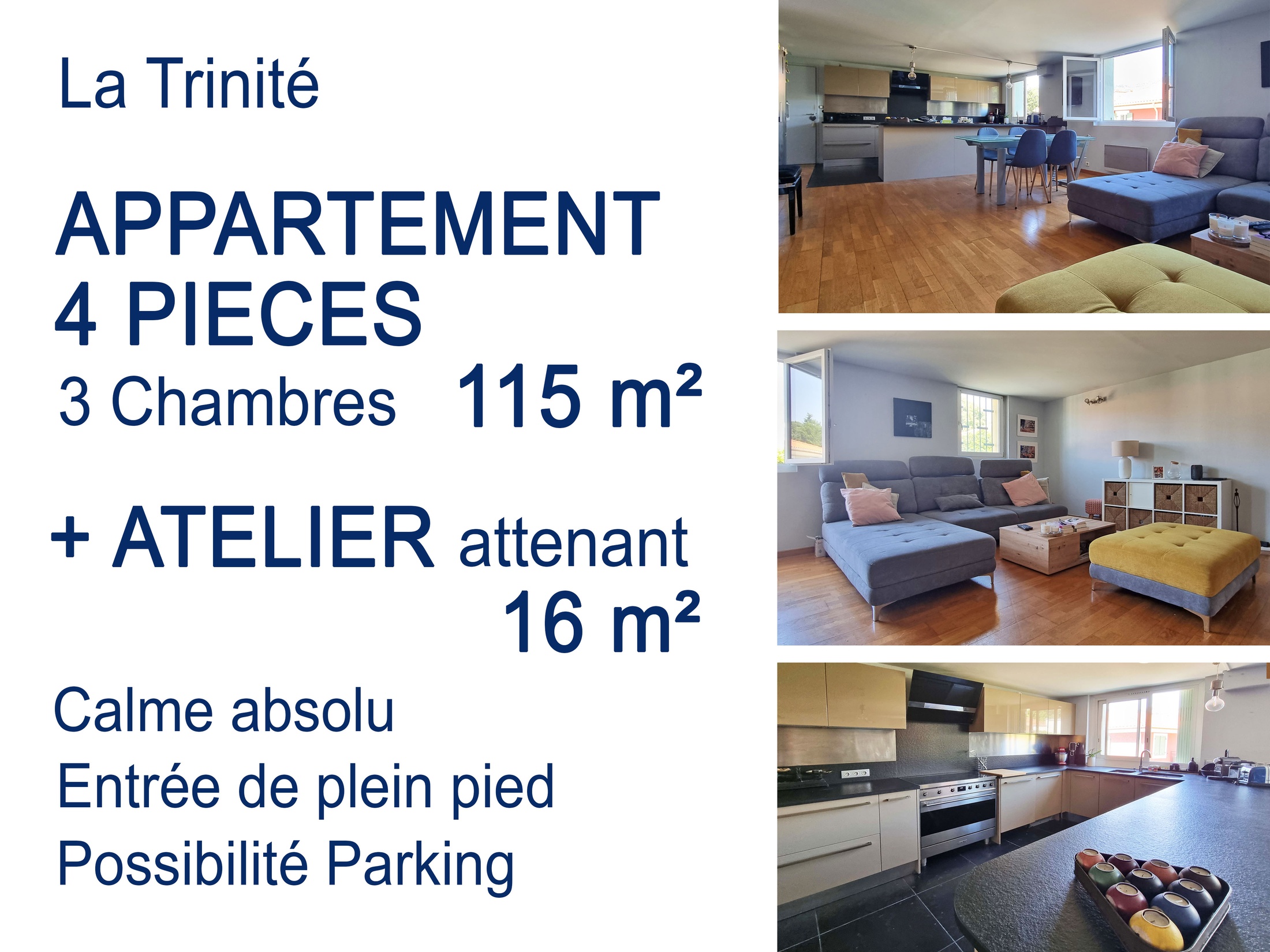 appartement 4 pièces - 115m2 à La Trinité (06340)